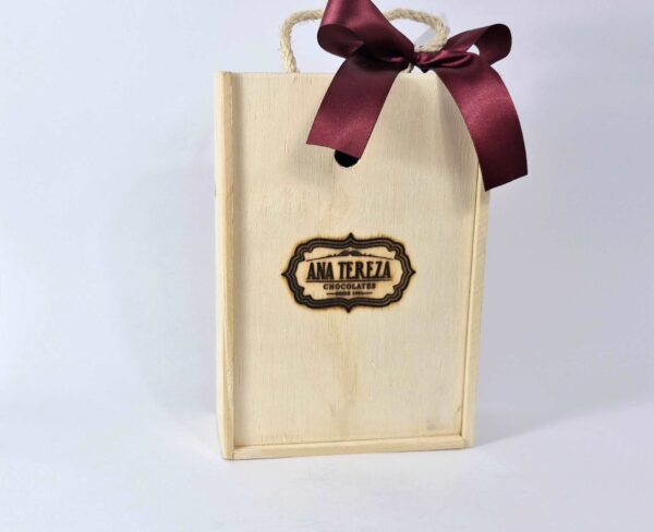 Cesta Caixa de Madeira com Vinho 375ml - 236g - Imagem 3