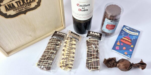 Cesta Caixa de Madeira com Vinho 375ml - 236g - Imagem 4