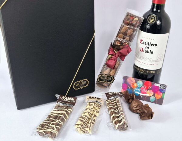 Cesta com Vinho 750ml e Chocolates - 232g - Imagem 8